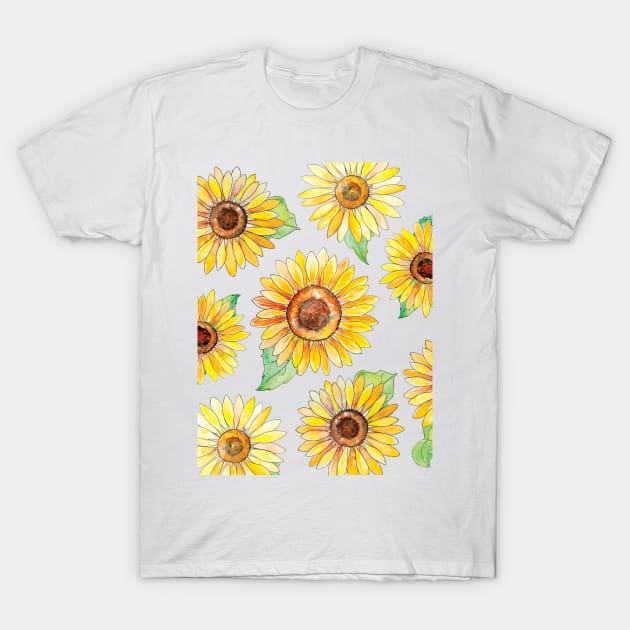 Watercolour Sunflowers T-Shirt by Dessi Designs